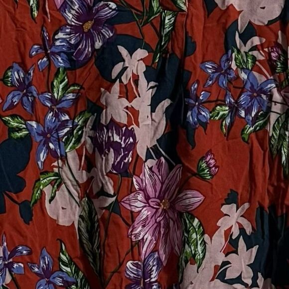 Cupio Red and Purple Maxi Sundress with Asymmetrical Hem and V-neck - Picture 2 of 4